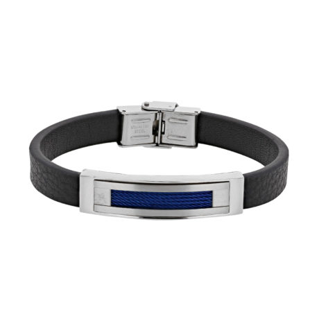 bracelet-croute-de-cuir-de-bovin-noir-avec-plaque-acier-et-cables-bleus-3-318205