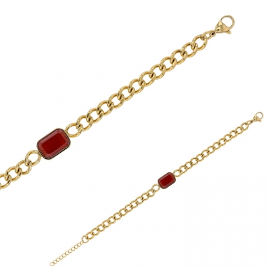 bracelet-chaine-gourmette-acier-dore-et-cornaline-taille-emeraude-reel-3-318697AG